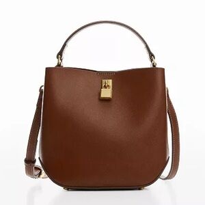 MNG Mini Shopper Brown Leather Handbag